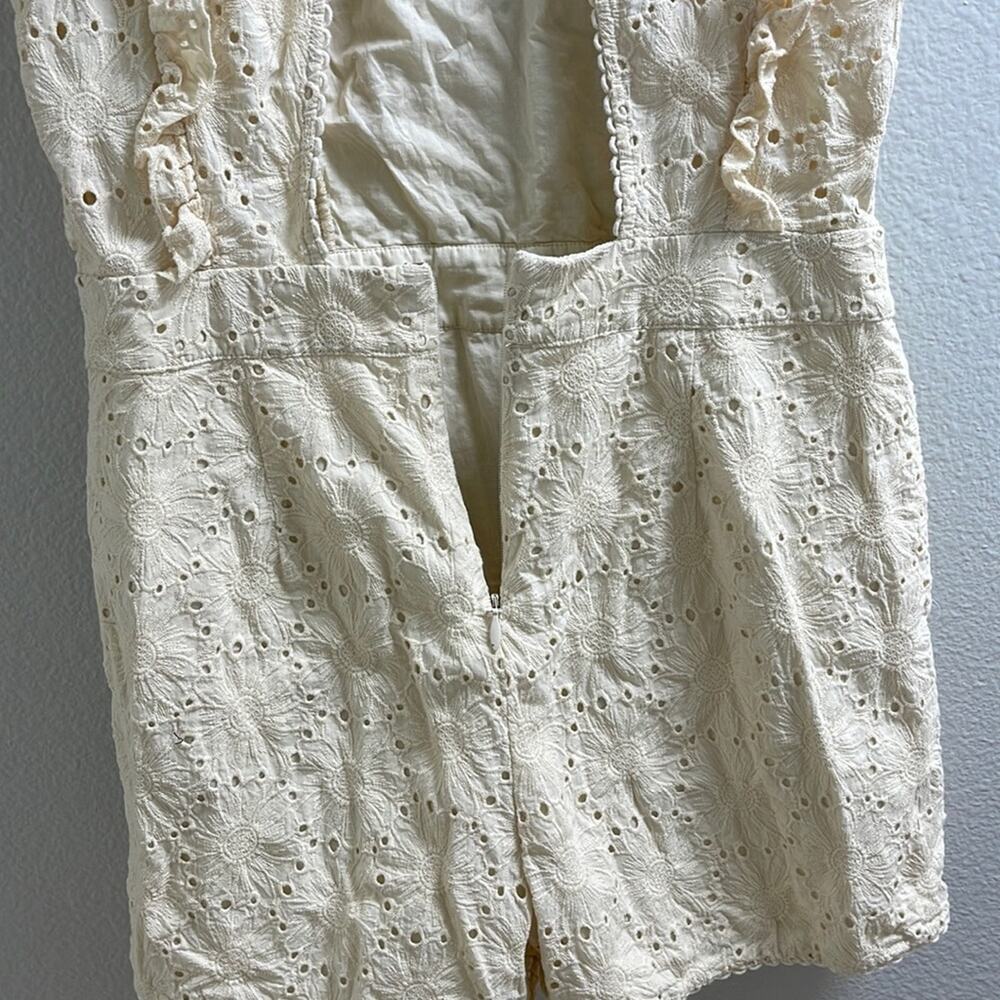 A23) Happy X Nature Sexy Open Back Ruffed Lace Sleeve Romper Short Pants size 12 - Picture 11 of 16